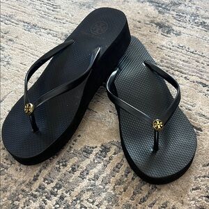 Tory Burch Black Wedge FlipFlop